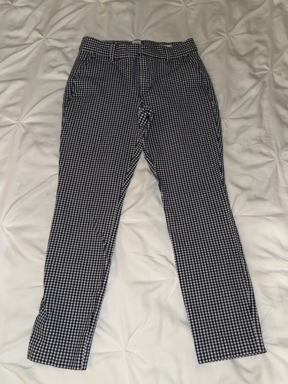 GAP Navy and White Checkered Pants